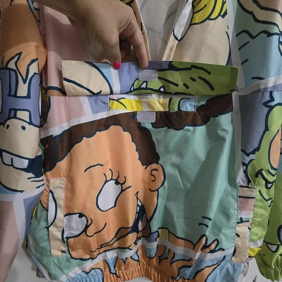 NWT Members Only x Nickelodeon Rugrats FZ Blue & Green Windbreaker Jacket - Picture 11 of 17